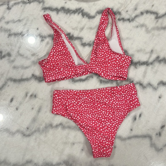 High Wasited Bikini - Pink & White Polka Dot - Removable Cups NWOT. Medium. - Picture 2 of 4